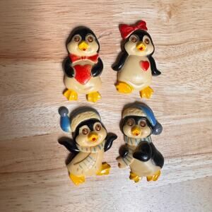 Penguin Pals Plastic Refrigerator Magnets Giftco Set Of 4‎ Googly Eyes